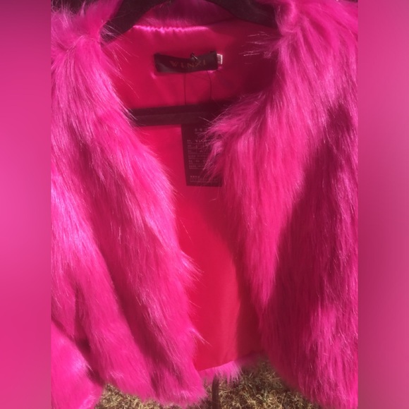 Wenxi Pink Faux Fur Jacket Fuchsia Coat XL 💝 NWT 💖 - Picture 13 of 16